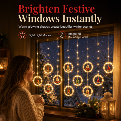 🌟 50 % RABATT NU! 🎄 Julgardinsbelysning med LED-ljusslinga, bollar & stjärnor – 8 blinklägen med fjärrkontroll för fönster och rum 🎁