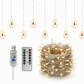 🌟 50 % RABATT NU! 🎄 Julgardinsbelysning med LED-ljusslinga, bollar & stjärnor – 8 blinklägen med fjärrkontroll för fönster och rum 🎁