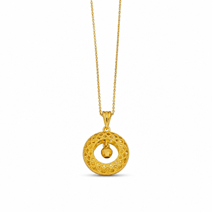 💫 50 % RABATT NU! 🌙 Elegant guldpläterat hänge med drömfångardesign – snurrande lyckopärla & säkert klolås för alla tillfällen 💛