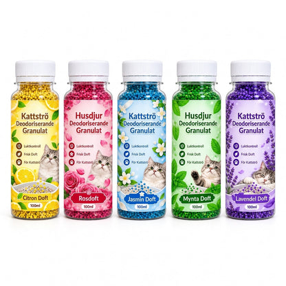 🐾 50 % RABATT NU! 🌿 Doftgranulat som tar bort husdjurslukt – mineralabsorption & fem botaniska dofter för fräscha rum ✨