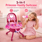 👑 50 % RABATT NU! 💄 3-i-1 prinsess-sminkväska – förvandlas från rullväska till fristående sminkbord med 30 delar ✨