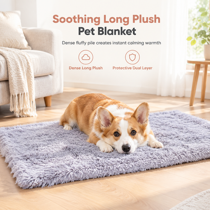 🐾 50 % RABATT NU! ☁️ Lugnande lång plyschfilt för husdjur – tät isolerande värme & effektivt möbelskydd, S–L 🛋️